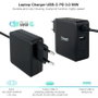 TooQ Cargador de Portátil 90W USB-C Power Delivery PD 3.0, Salida: 5-20V, Conector USB-A, Automático, para Mac, CE FCC RoHS (TQLC-USBC90PD)
